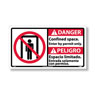 SIGN- DANGER CONFINED PERMIT ONLY [VINYL] [7x9 in.]